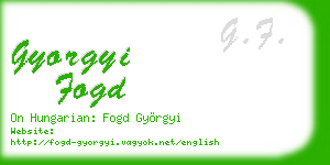 gyorgyi fogd business card