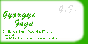 gyorgyi fogd business card